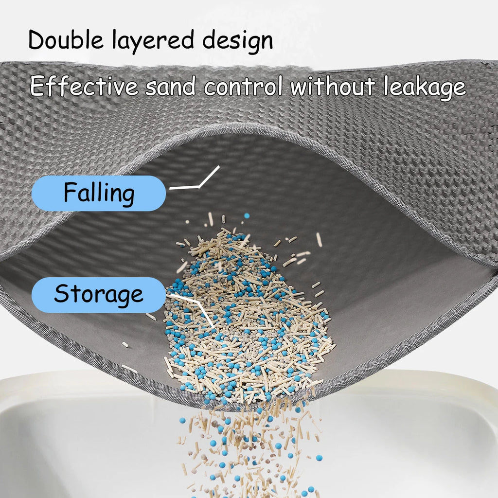60CMX90CM Cat Litter Mat Waterproof Double Layer Pet Litter Box Mat Pet Toilet Cat Mat Nonslip Sand Cat Washable Mat Pet Clean