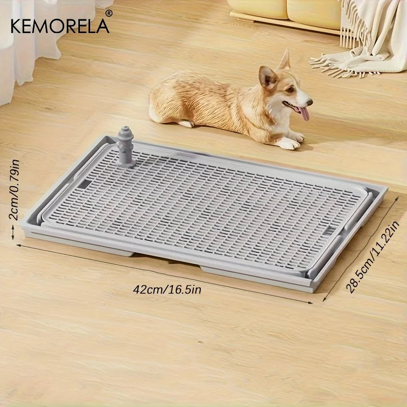 KEMORELA 2-in-1 Dog Potty Tray And Cat Litter Mat Non-Slip Waterproof Soft Paw-Friendly Grid Pattern for Easy Cleaning