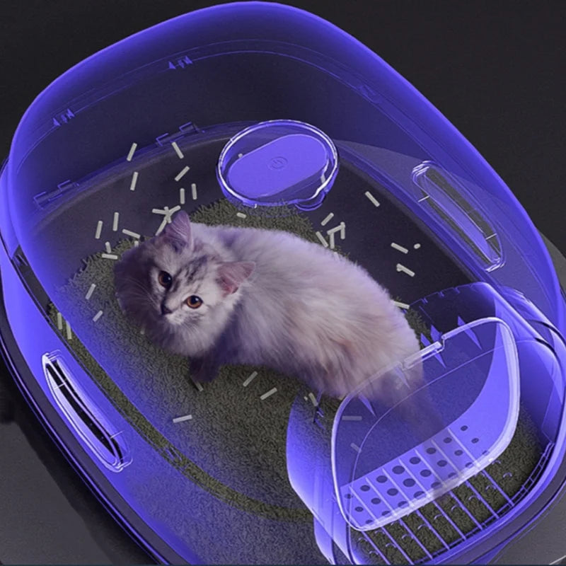 Cat Litter Box Oversize Rechargeable Sterilizing Deodorant Fully Enclosed Toilet Large Capacity UV Sterilizatio Odor Removal Cat