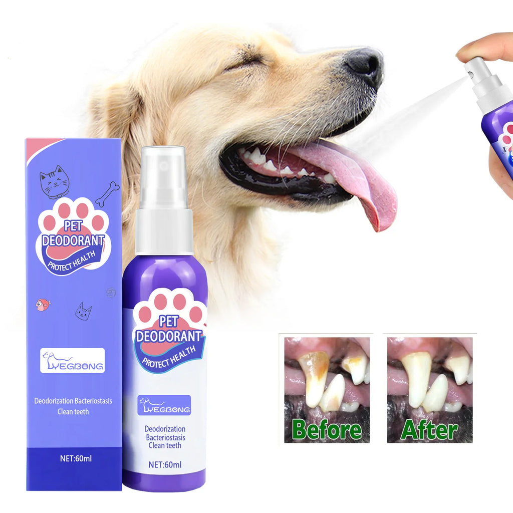 Pet Oral Cleanse Spray Mouth Fresh Whitening Teeth Deodorant Prevent Calculus Dental Plaque Removal Dogs Teeth Cleaning Spray