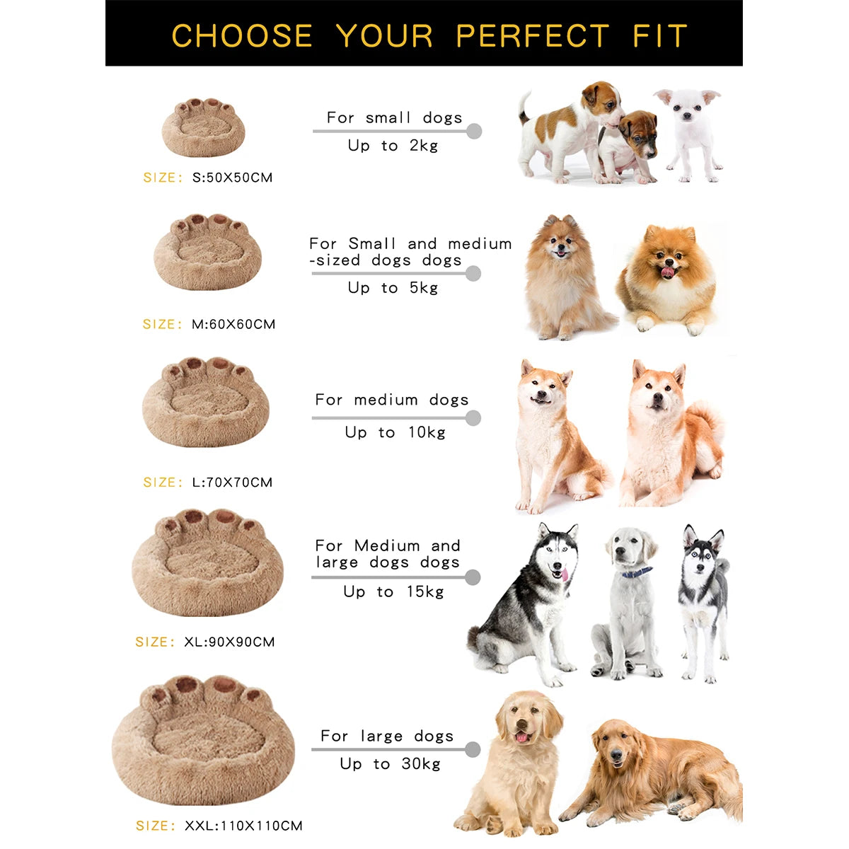Fluffy Dog Bed Winter Plush Kennel Accessories Pet Products Large Dogs Beds Bedding Sofa Basket Small Mat Cats Big Cushion Puppy