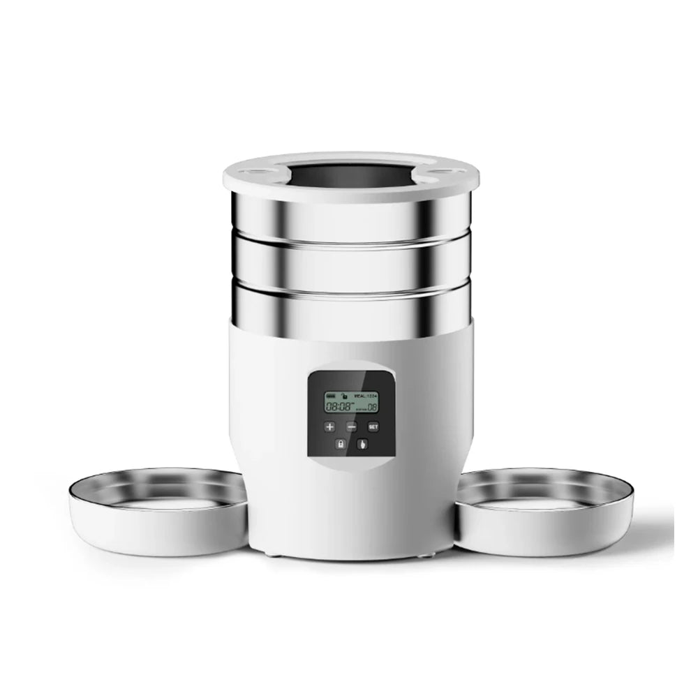 4.5L wifi/button version pet feeder intelligent food dispenser with dual bowls, used for cat and dog dry goods accessories