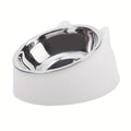 2 In 1 Stainless Steel Cat Bowl With Holder - Cute Ear Design Inclined Food Bowl Water Basin, Anti-slip Raised Pet Feeding Bowl