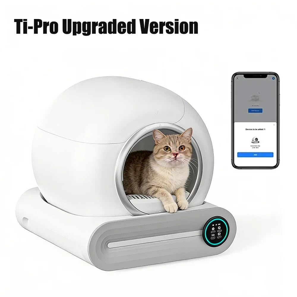 Tonepie 65L Automatic Smart Cat Litter Box Self Cleaning Fully Enclosed Cat Litter Box Toilet Litter Tray English Version 2026