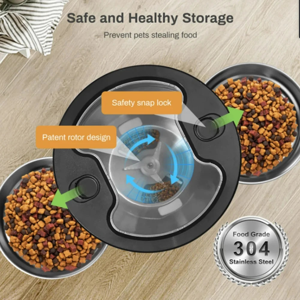 4.5L wifi/button version pet feeder intelligent food dispenser with dual bowls, used for cat and dog dry goods accessories
